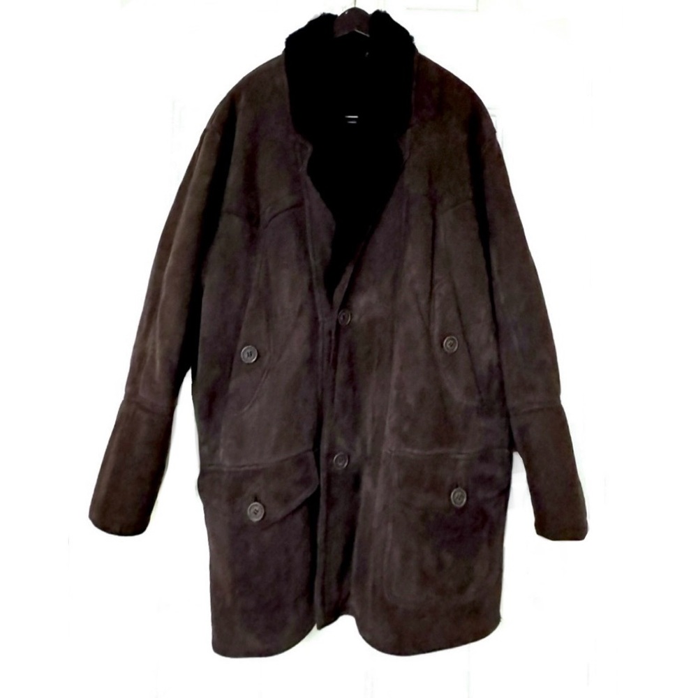 SALE * Heavy Vintage Italian Dark Chocolate / Espeesso Shearling Coat * EVC